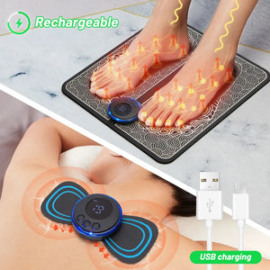 Electric Foot Massager Mat EMS Neck Massager Rechargeable Feet Massage Pad Home Use Massage Tools Relieve Foot And Neck Pain