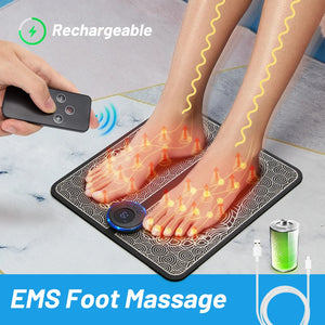 Electric Foot Massager Mat EMS Neck Massager Rechargeable Feet Massage Pad Home Use Massage Tools Relieve Foot And Neck Pain