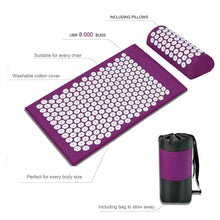 Load image into Gallery viewer, Yoga Massage Mat Acupressure Relieve Stress Back Cushion Massage Yoga Mat Back Pain Relief Needle Pad With Pillow
